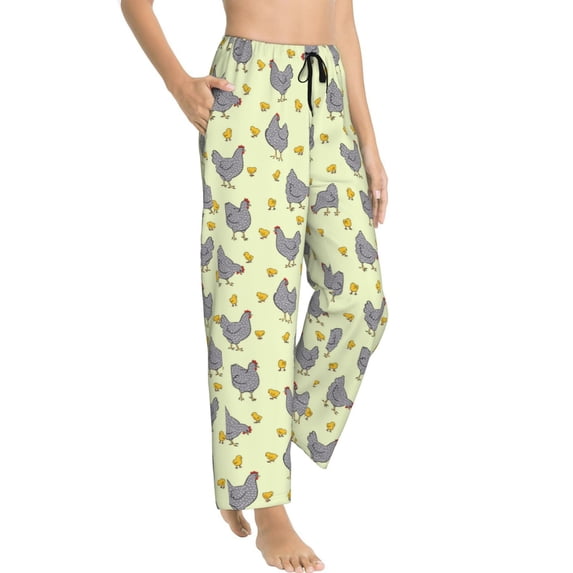 Picia Funny Chicken Womens Soft Woven Cotton Elastic Waistband Sleep Pajama Pant Lounge Sleep Pant With Pockets And Drawstring-X-Large