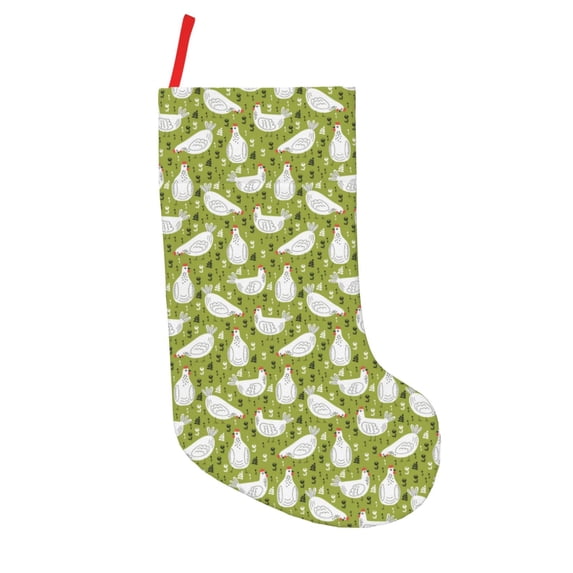 Picia Funny Chicken for 18in Christmas Stockings, Xmas Stocking for Kids, Holiday and Family Stocking for Fireplace or Party Decoration