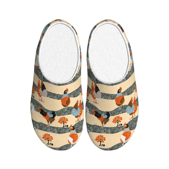 Picia Funny Chicken for Women's Lamb-hug Comfy Fleece House Slippers Memory Foam, Slip-on House Shoes Indoor Outdoor-37/38