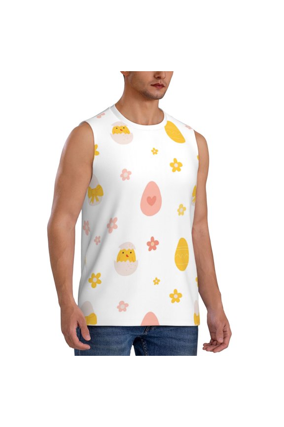 Funny Chicken mens Cotton Tank Undershirts , Moisture-wicking Ribbed Tanks, Lightweight Cotton Tank Undershirts-Large
