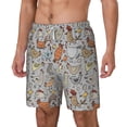 thumbnail image 1 of Picia Funny Chicken pattern Mens Swim Trunks with Compression Liner Stretch Beach Shorts Quick Dry with Zipper Pockets No-Chafing Board Shorts-3X-Large, 1 of 9