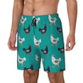 thumbnail image 1 of Picia Funny Chicken pattern Mens Swim Trunks with Compression Liner Stretch Beach Shorts Quick Dry with Zipper Pockets No-Chafing Board Shorts-X-Large, 1 of 9