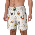 thumbnail image 1 of Picia Funny Chicken pattern Mens Swim Trunks with Compression Liner Stretch Beach Shorts Quick Dry with Zipper Pockets No-Chafing Board Shorts-XX-Large, 1 of 9