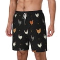 thumbnail image 1 of Picia Funny Chicken pattern Mens Swim Trunks with Compression Liner Stretch Beach Shorts Quick Dry with Zipper Pockets No-Chafing Board Shorts-Small, 1 of 9