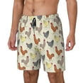 thumbnail image 1 of Picia Funny Chicken pattern Mens Swim Trunks with Compression Liner Stretch Beach Shorts Quick Dry with Zipper Pockets No-Chafing Board Shorts-Small, 1 of 9