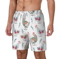 thumbnail image 1 of Picia Funny Chicken pattern Mens Swim Trunks with Compression Liner Stretch Beach Shorts Quick Dry with Zipper Pockets No-Chafing Board Shorts-Small, 1 of 9