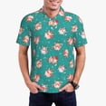 thumbnail image 1 of Picia Funny Christmas Deer Print Men's Polo Shirt, Two-Button Closure Pique Polo Shirt, Summer Fashion Golf Shirt-4X-Large, 1 of 6