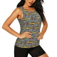 thumbnail image 1 of Picia Funny Construction Pattern Women's Workout Tank Top,Breathable Activewear,Slim Fit Athletic Top,Versatile Workout Moisture-wicking top-Large, 1 of 9