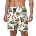 thumbnail image 1 of Picia Funny Excavator pattern Mens Swim Trunks with Compression Liner Stretch Beach Shorts Quick Dry with Zipper Pockets No-Chafing Board Shorts-, 1 of 9