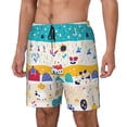 thumbnail image 1 of Picia Funny Farm pattern Mens Swim Trunks with Compression Liner Stretch Beach Shorts Quick Dry with Zipper Pockets No-Chafing Board Shorts-Small, 1 of 9