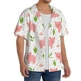 thumbnail image 1 of Picia Funny Little Pigs Men's Linen Shirts Short Sleeve Cuban Beach Shirts Casual Shirts Button Down Shirt for Men Beach Summer Wedding Shirt-Medium, 1 of 7