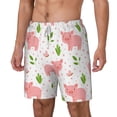 thumbnail image 1 of Picia Funny Little Pigs pattern Mens Swim Trunks with Compression Liner Stretch Beach Shorts Quick Dry with Zipper Pockets No-Chafing Board Shorts-Medium, 1 of 1