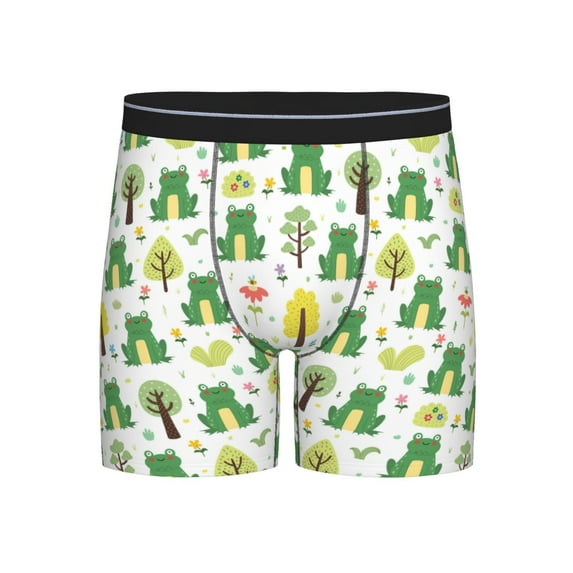 Picia Funny Toad Pattern Men's Athletic Long Leg Briefs , Performance Stretch Underwear,Moisture-Wicking