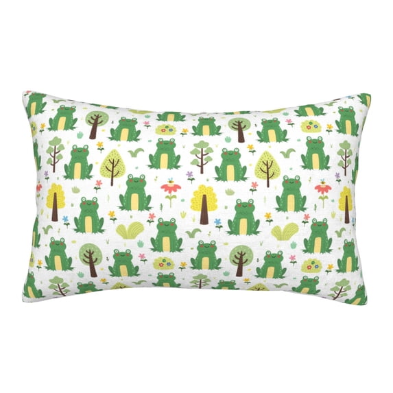 Picia Funny Toad Pattern Plush Pillow Case – Soft and Cozy Cushion Cover, Hypoallergenic Throw Pillow Case for Home Decor-16"x24"