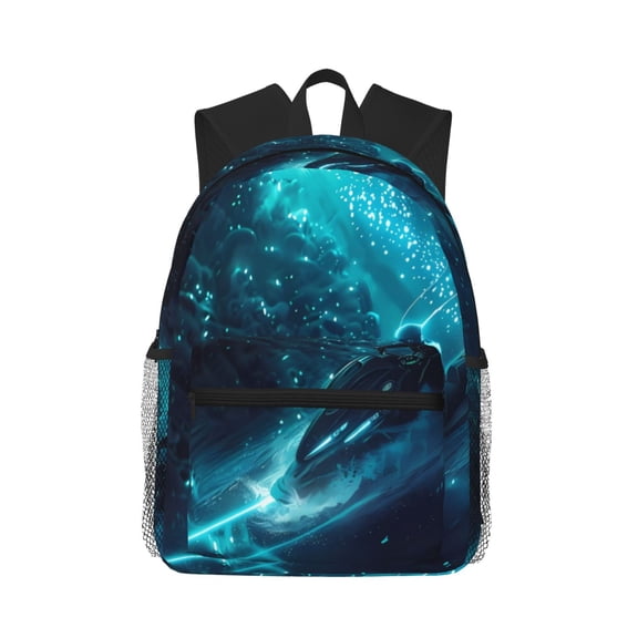 Picia Futuristic Jet Ski Adventure Large Capacity Backpack Classic Style Backpack Casual Backpack Water-Resistant School Work Travel Outdoor Backpack