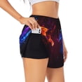 thumbnail image 1 of Picia Futuristic Red And Blue Bird Pattern Women's 2 in 1 Athletic Running Shorts High Waisted Workout Casual Gym Sweat Shorts with Comfy Liner Zipper Pockets-XX-Large, 1 of 9
