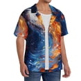 thumbnail image 1 of Picia Galactic Dog Swirls Art Men's Linen Shirts Short Sleeve Cuban Beach Shirts Casual Shirts Button Down Shirt for Men Beach Summer Wedding Shirt-XX-Large, 1 of 7