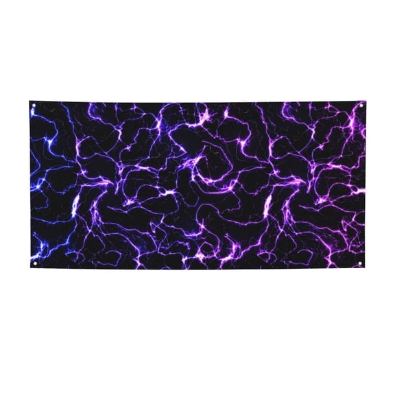 Picia Galaxy Lightning Pattern Party Banner, Festive Decoration, Holiday Banner, Celebration Decor, Event Banner, Reusable Party Banner-Small