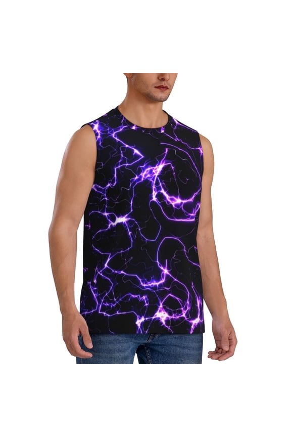 Galaxy Lightning mens Cotton Tank Undershirts , Moisture-wicking Ribbed Tanks, Lightweight Cotton Tank Undershirts-XX-Large