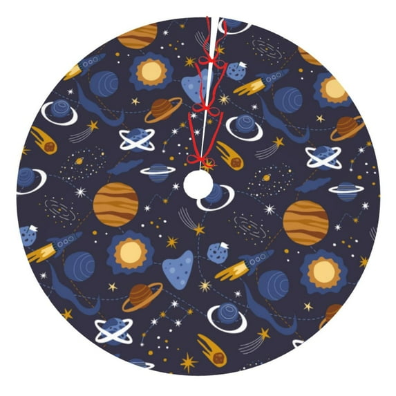Picia Galaxy Print Christmas Tree Skirt , Christmas Tree Skirt Ornaments for Merry Christmas Holiday Party Decorations Indoor Outdoor-36"