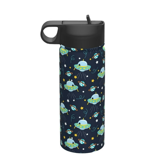 Picia Galaxy With Ufo Pattern 18oz Sports Insulated Kettle With Straw Insulated Water Bottle For Running Hiking Cycling Climbing Men'S Woman Insulated Water Bottle