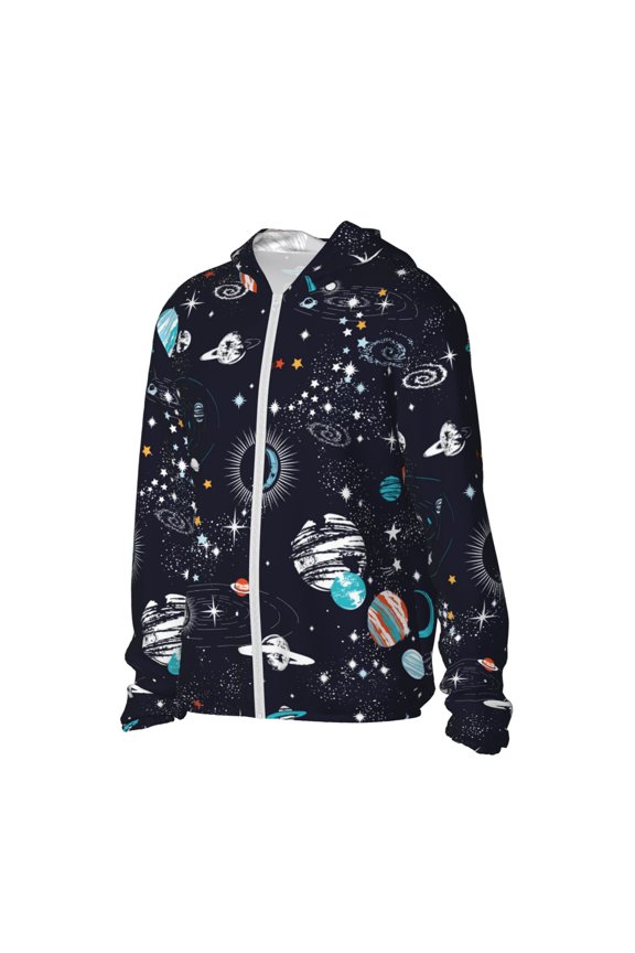 Galaxy2 Women's Men's UPF 50+ Sun Protection Hoodie Shirt Long Sleeve SPF Fishing Outdoor UV Hiking Lightweight Shirts-3X-Large