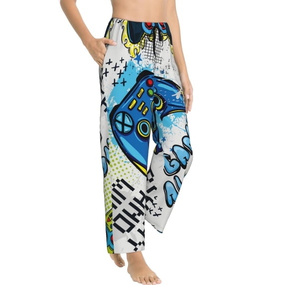 Picia Game All Day Womens Soft Woven Cotton Elastic Waistband Sleep Pajama Pant Lounge Sleep Pant With Pockets And Drawstring-Small