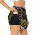 thumbnail image 1 of Picia Game Joysticks Pattern Women's 2 in 1 Athletic Running Shorts High Waisted Workout Casual Gym Sweat Shorts with Comfy Liner Zipper Pockets-Small, 1 of 9