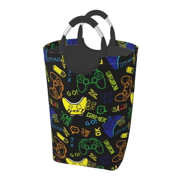 Picia Game Play Laundry Basket With Handles Laundry Hamper Toys Storage Organizer Foldable Bucket Washing Bin Dirty Clothes Bag For Home Bathroom Bedroom Dorm