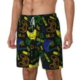 thumbnail image 1 of Picia Game Play pattern Mens Swim Trunks with Compression Liner Stretch Beach Shorts Quick Dry with Zipper Pockets No-Chafing Board Shorts-Medium, 1 of 9