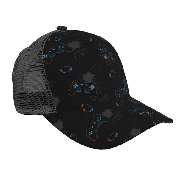 Picia Game Time Pattern Trucker Hat,Baseball Cap,Sun Protection Cap,Stylish Headwear,Leisure Cap,Outdoor Sports Cap
