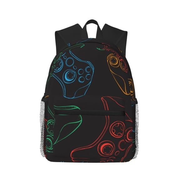 Picia Gamepad Joystick Game Large Capacity Backpack Classic Style Backpack Casual Backpack Water-Resistant School Work Travel Outdoor Backpack