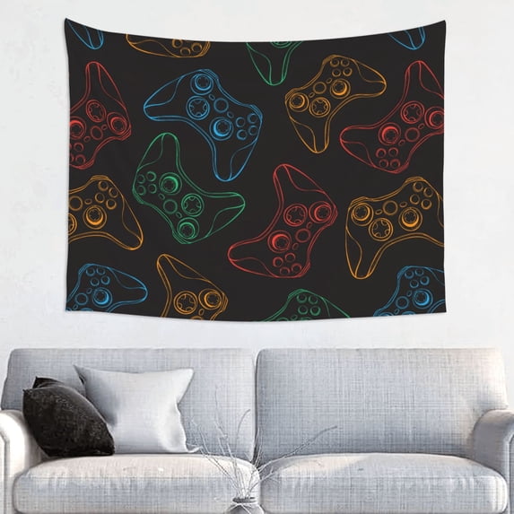 Picia Gamepad Joystick Game Pattern Tapestry-Tapestries for Bedroom Living Room Dorm(29x37")