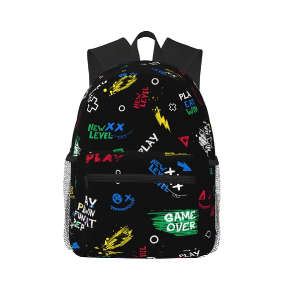 Picia Gamepads Large Capacity Backpack Classic Style Backpack Casual Backpack Water-Resistant School Work Travel Outdoor Backpack