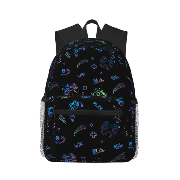 Picia Gamepads Large Capacity Backpack Classic Style Backpack Casual Backpack Water-Resistant School Work Travel Outdoor Backpack