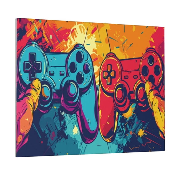 Picia Gaming Pattern Decorative Picture – Unique Wall Art, Modern Canvas Print for Trendy Interiors (Horizontal)