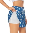 thumbnail image 1 of Picia Geese and leaves Pattern Women's 2 in 1 Athletic Running Shorts High Waisted Workout Casual Gym Sweat Shorts with Comfy Liner Zipper Pockets-Medium, 1 of 7