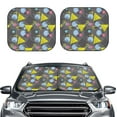 thumbnail image 1 of Picia Geometric 2 Piece Car Windshield Sun Shade Foldable | Foldable Sun Shield for Front Window Blocks UV Rays and Keeps Your Vehicle Cool-, 1 of 7