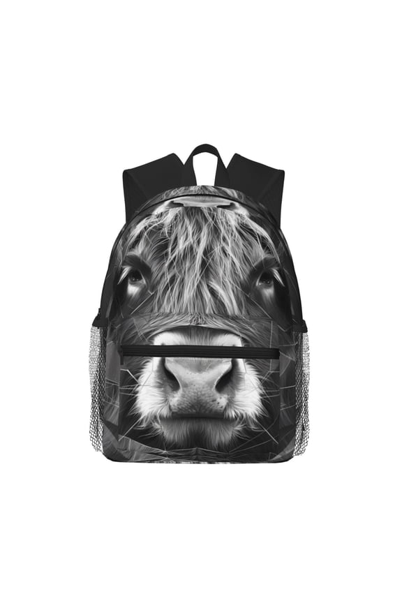 Geometric Bull Design Large Capacity Backpack Classic Style Backpack Casual Backpack Water-Resistant School Work Travel Outdoor Backpack