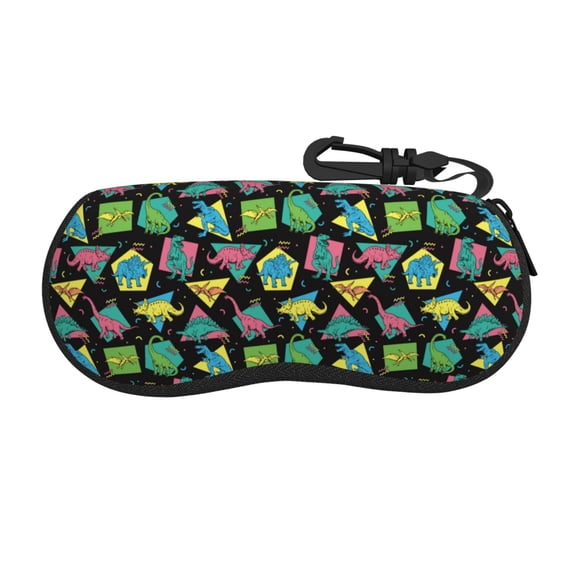 Picia Geometric Dinosaur Print Sunglasses Case, Eyeglasses Case Protector Large Glasses Case, Key Lock Case Protective Glasses Holder Eyeglasses Cases