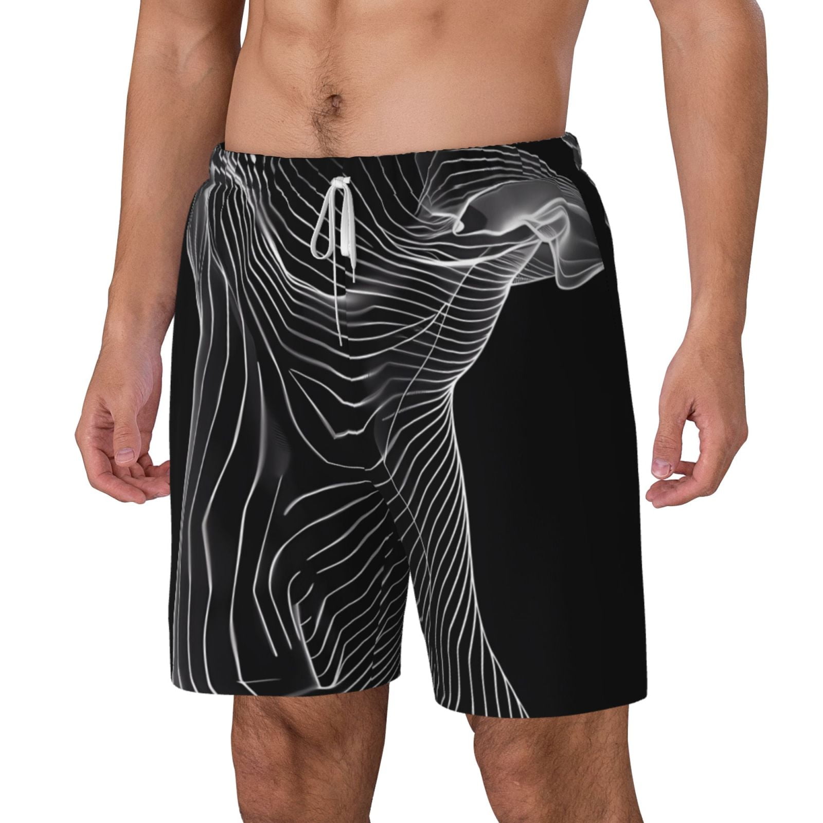 2 In 1 Men's Swim Trunks 9 With Zipper Pockets Bathing Suit Built-in Beach Short - View #2