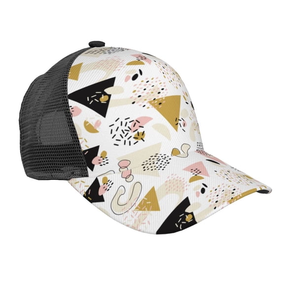 Picia Geometric Triangle Pattern Trucker Hat,Baseball Cap,Sun Protection Cap,Stylish Headwear,Leisure Cap,Outdoor Sports Cap