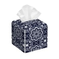 thumbnail image 1 of Picia Geometry Flower Pattern Tissue Box Cover,PVC Leather Square Holder,Tissue Box Holder with Magnetic Bottom,Facial Paper Organizer Dispenser-5.2"X5.2"X5.2", 1 of 8