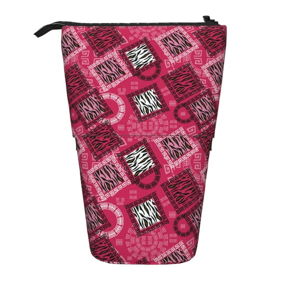 Picia Geometry Print Telescopic Pencil Case, Telescopic Pen Holder Telescopic Pencil Pouch Bag Stationery Pencil Case Box Storage Organizer Makeup Bag