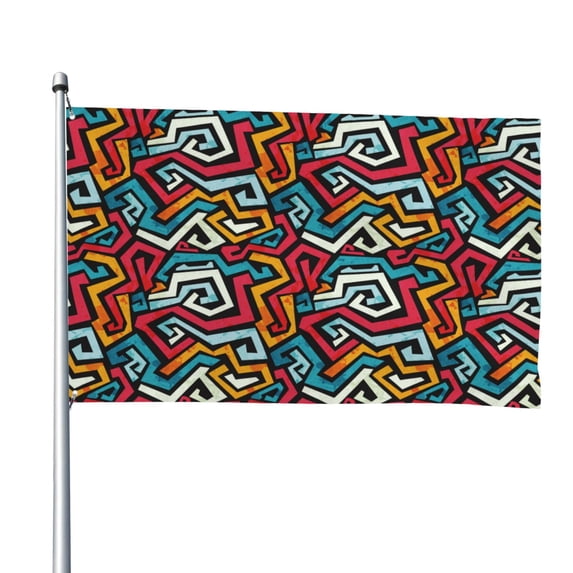 Picia Geometry Printed Flag ,Geometry Pattern Garden Flag Vertical Double,Yard Lawn Outdoor Decor 48x72"