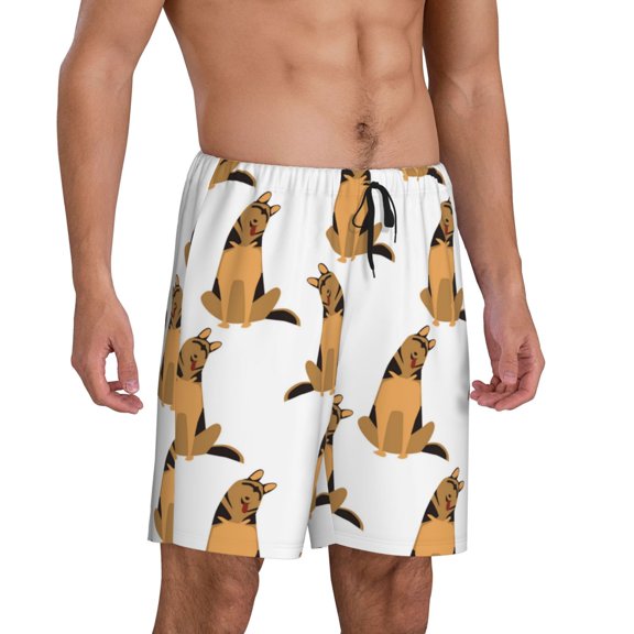 Picia German Shepherd Dog Pajama Shorts for Men, Men's Pajama Bottoms, Sleepwear,Short Pajama Pants-Medium