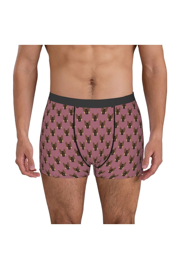German Shepherd Dog Pattern Men’s Boxer Briefs – Soft & Breathable Underwear, Stretchy & Comfortable Fit, Supportive Pouch Design, Moisture-Wicking-Small