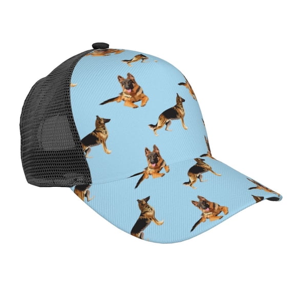 Picia German Shepherd Dog Pattern Trucker Hat,Baseball Cap,Sun Protection Cap,Stylish Headwear,Leisure Cap,Outdoor Sports Cap