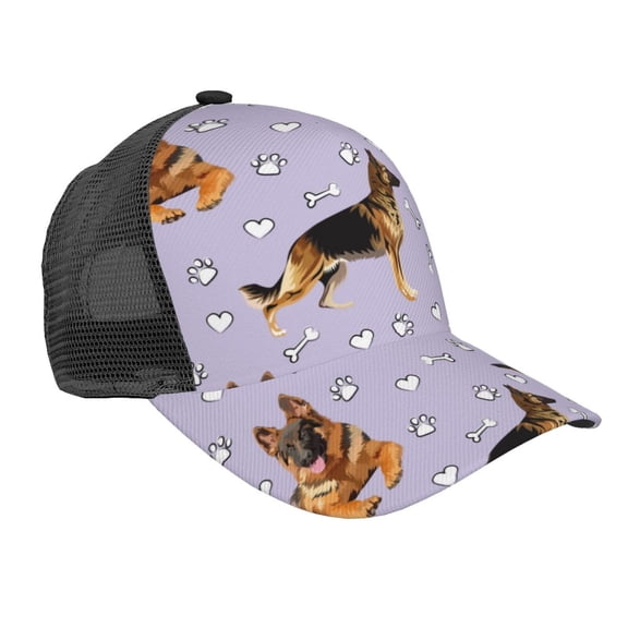 Picia German Shepherd Dog Pattern Trucker Hat,Baseball Cap,Sun Protection Cap,Stylish Headwear,Leisure Cap,Outdoor Sports Cap