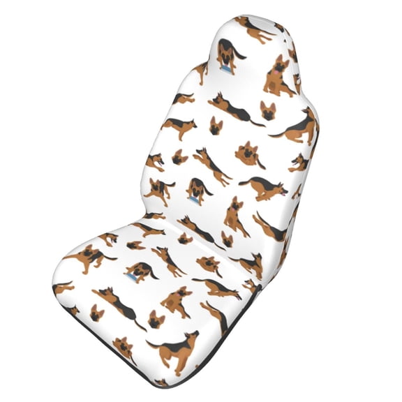 Picia German Shepherd Dog Print Waterproof Sweating Car Seat Cover for Post Gym Workout, Running, Beach and Hiking, Universal Fit Anti-Slip Bucket Seat Protector